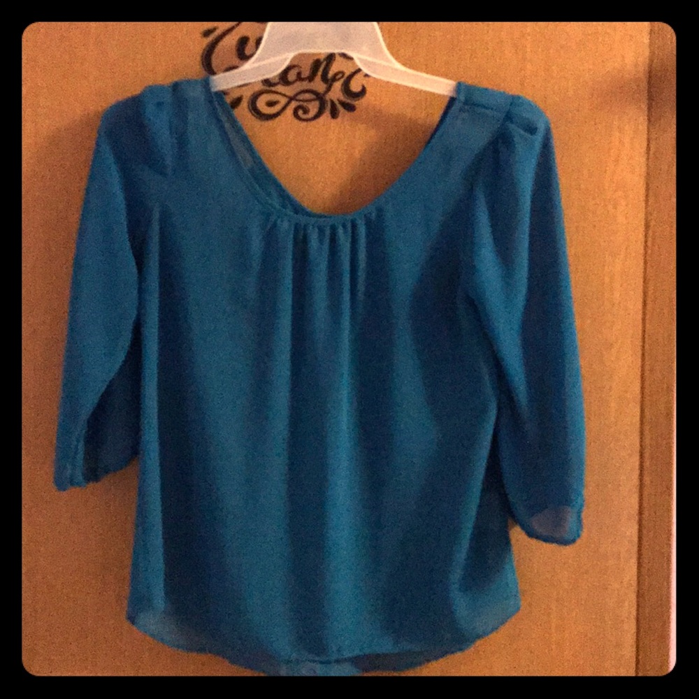 Teal blue blouse